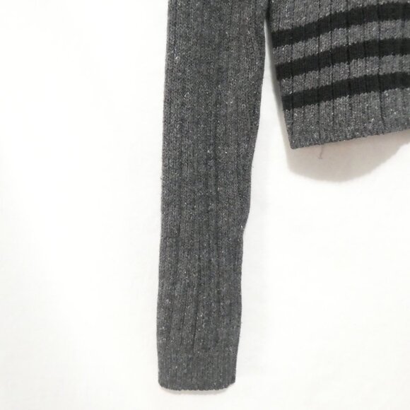 FIBERS | medium | Cropped Ribbed Long Sleeve 1/4 Zip-Up Sweater - Picture 12 of 14